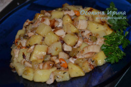 А-ля азу с ножками белых грибов