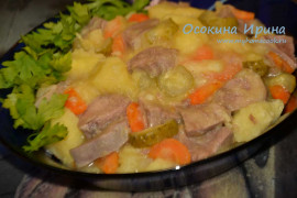 А-ля азу с языком и картошкой