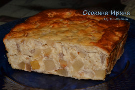 Запеканка из рикотты с грушей