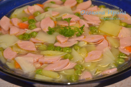 Быстрый суп с сосисками