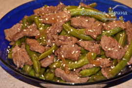 Говядина с фасолью в стиле стир-фрай