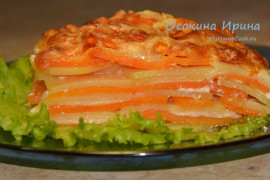 Гратен из картофеля с бататом