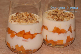 Абрикосы с творожным кремом