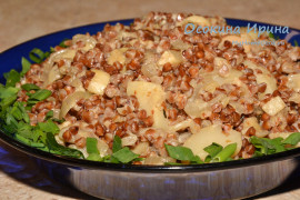 Гречка с белыми грибами